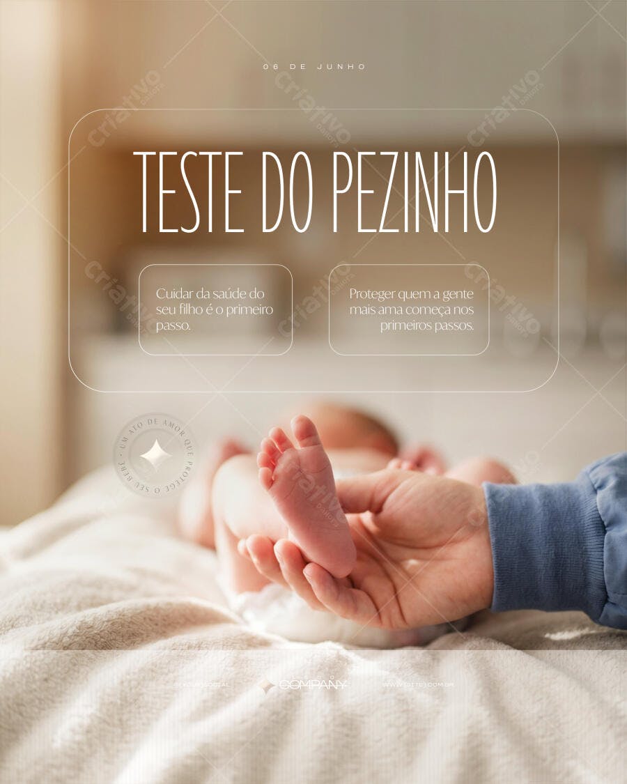 Post Instagram Teste do Pezinho Pediatria PSD Editável