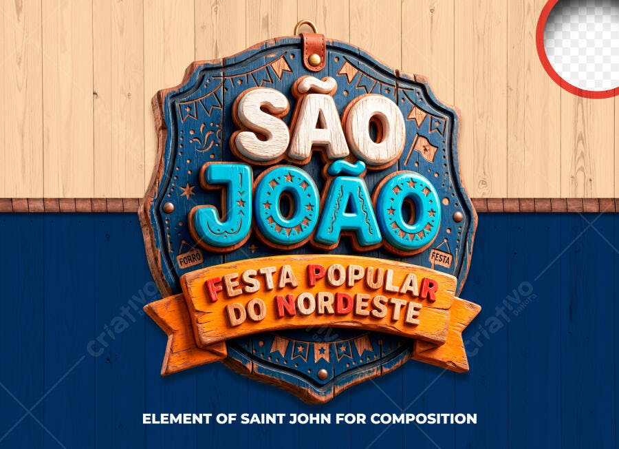 Selo 3D São João Festa Popular do Nordeste PNG Transparente