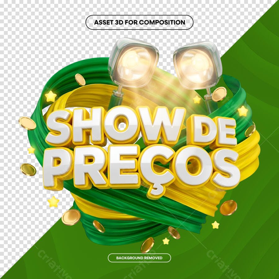 Selo 3D Show de Preços Cores Brasil PNG Transparente