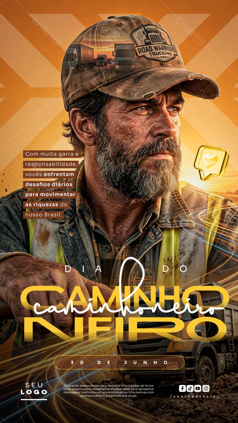 Story Dia do Caminhoneiro 30 de Junho PSD Editável