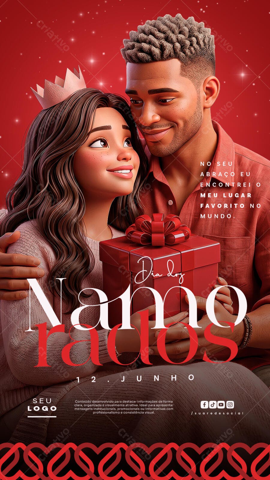 Story Dia dos Namorados 12 de Junho Casal PSD Editável