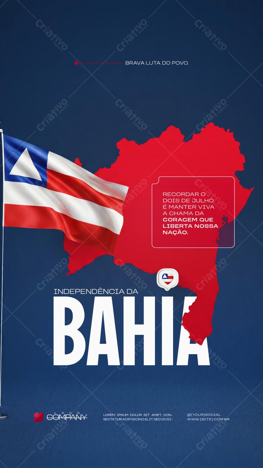 Story Independência da Bahia 2 de Julho PSD Editável