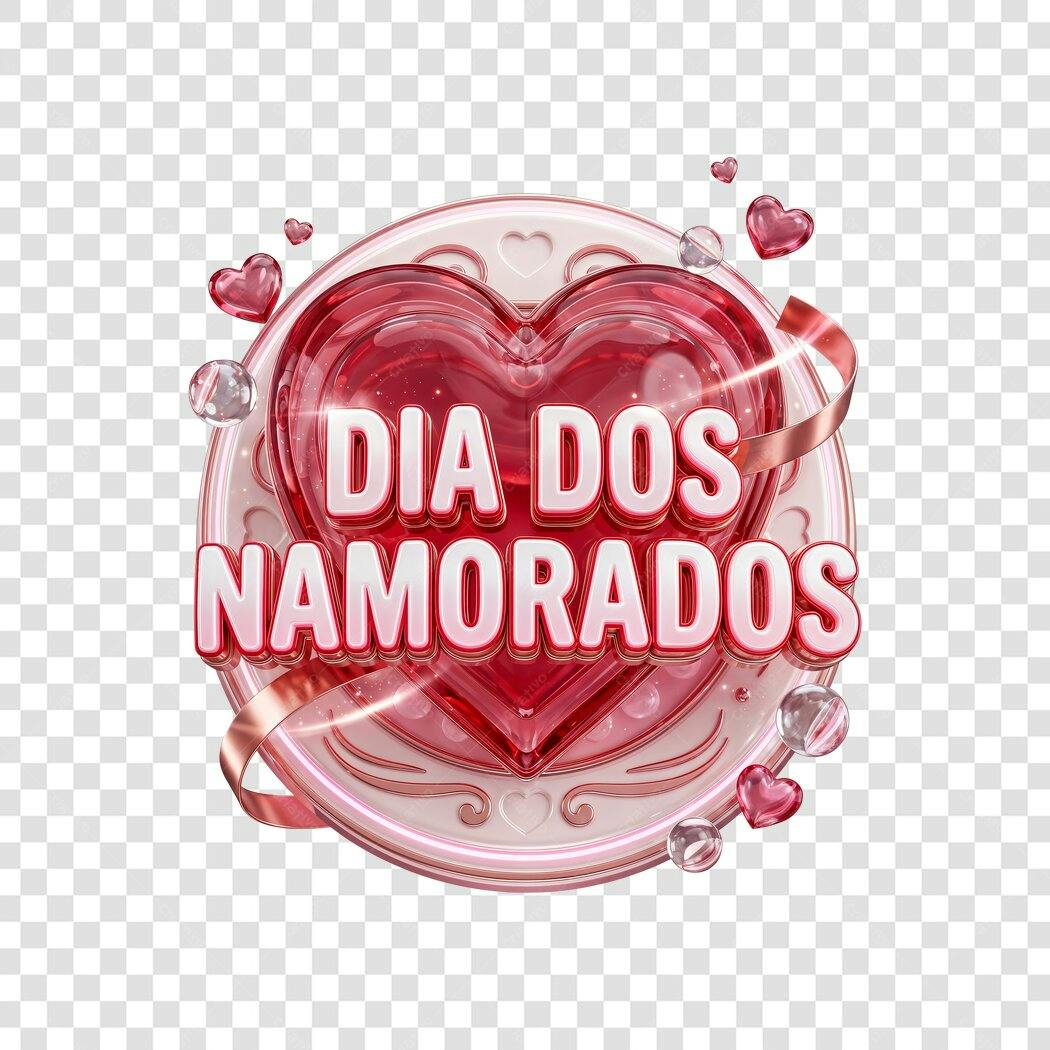 Elemento 3D Dia dos Namorados 12 Junho PNG Fundo Transparente