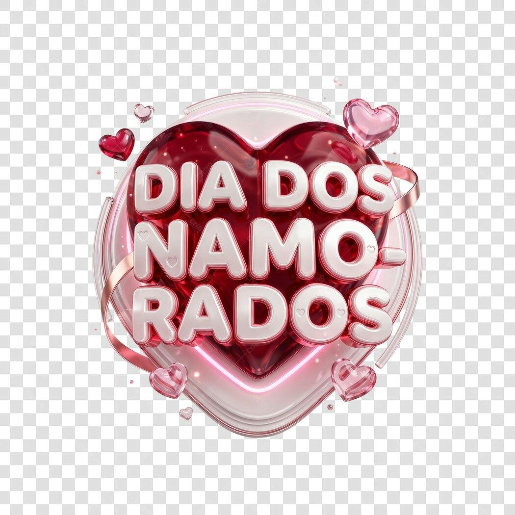 Elemento 3D Dia dos Namorados 12 Junho PNG Fundo Transparente