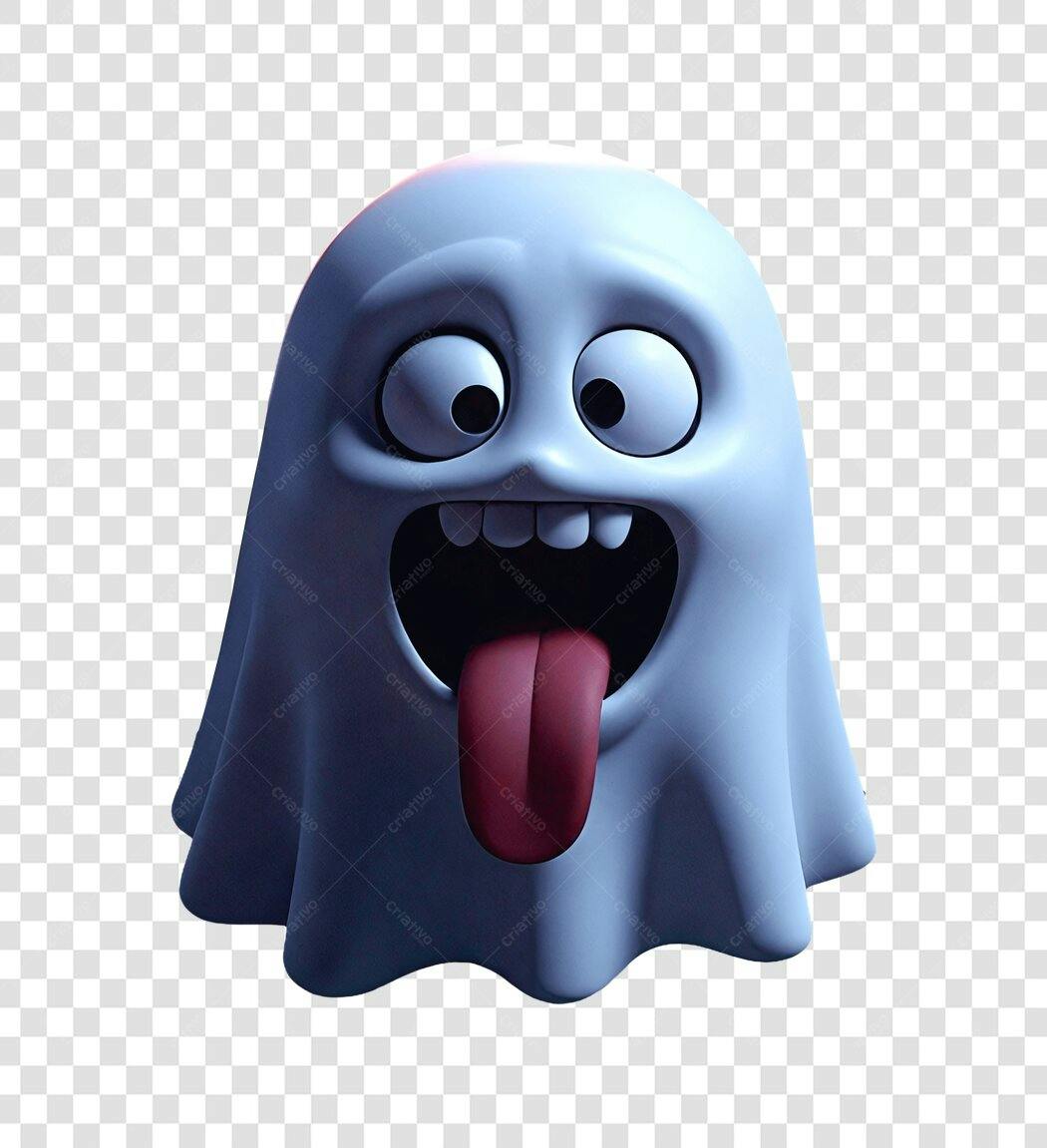 Elemento 3D Fantasma Halloween 31 Outubro PNG Fundo Transparente