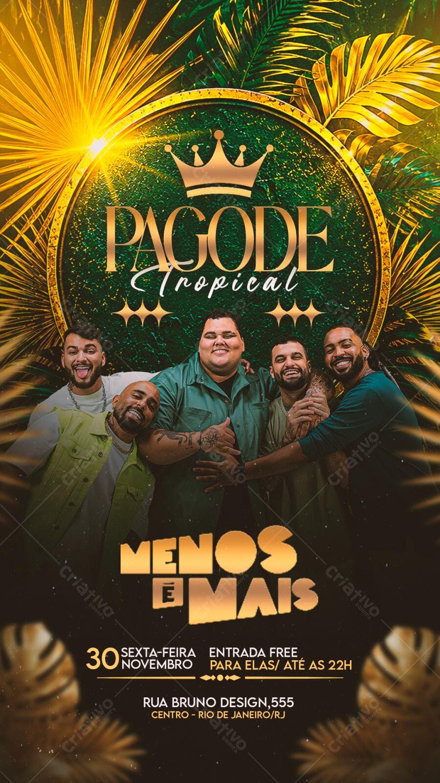 Flyer Pagode Tropical Festa Novembro PSD Editável