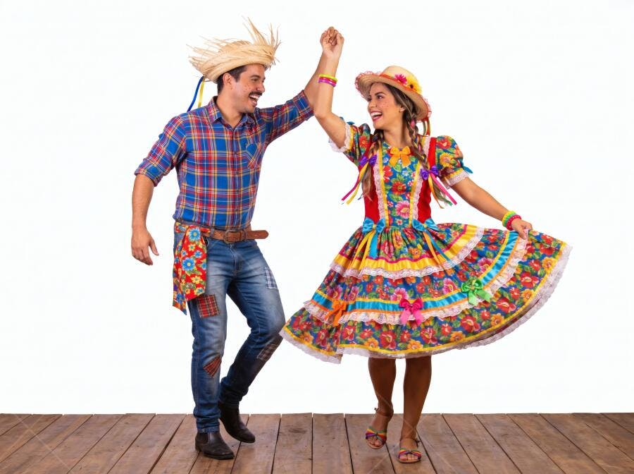 Foto Casal Dançando Festa Junina São João Roupas Típicas