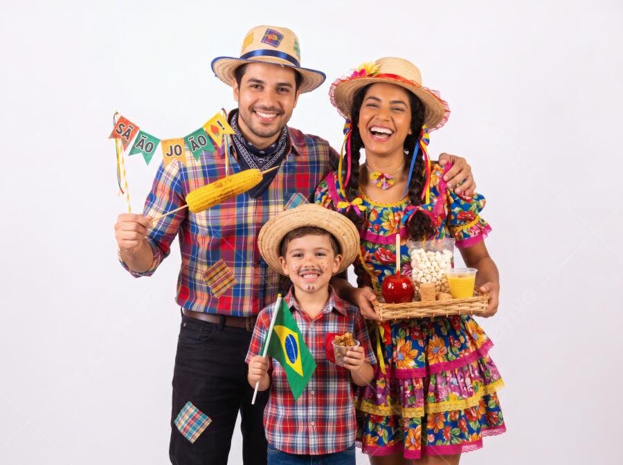 Foto Família Feliz Festa Junina São João Caipira