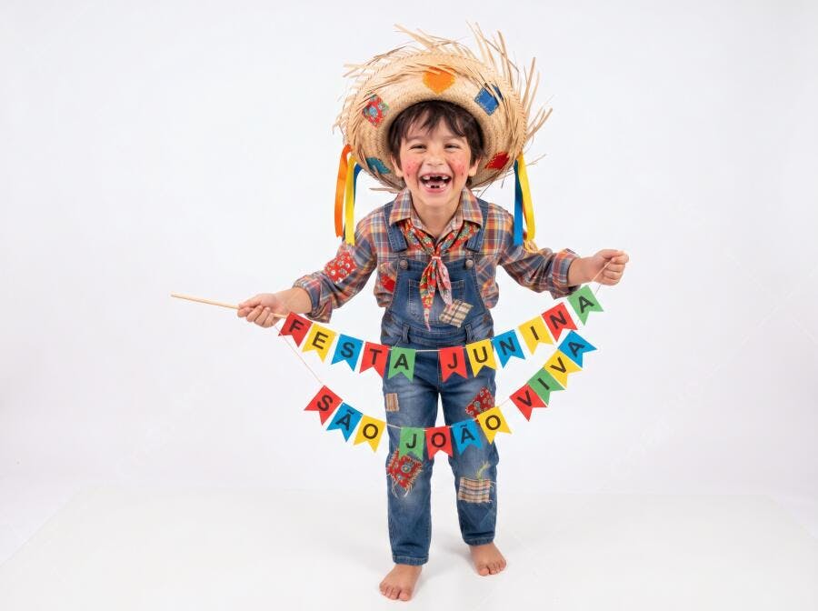 Foto Menino Caipira Sorrindo Festa Junina São João
