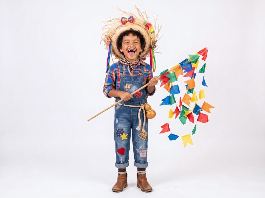 Foto Menino Feliz Roupa Caipira Festa Junina