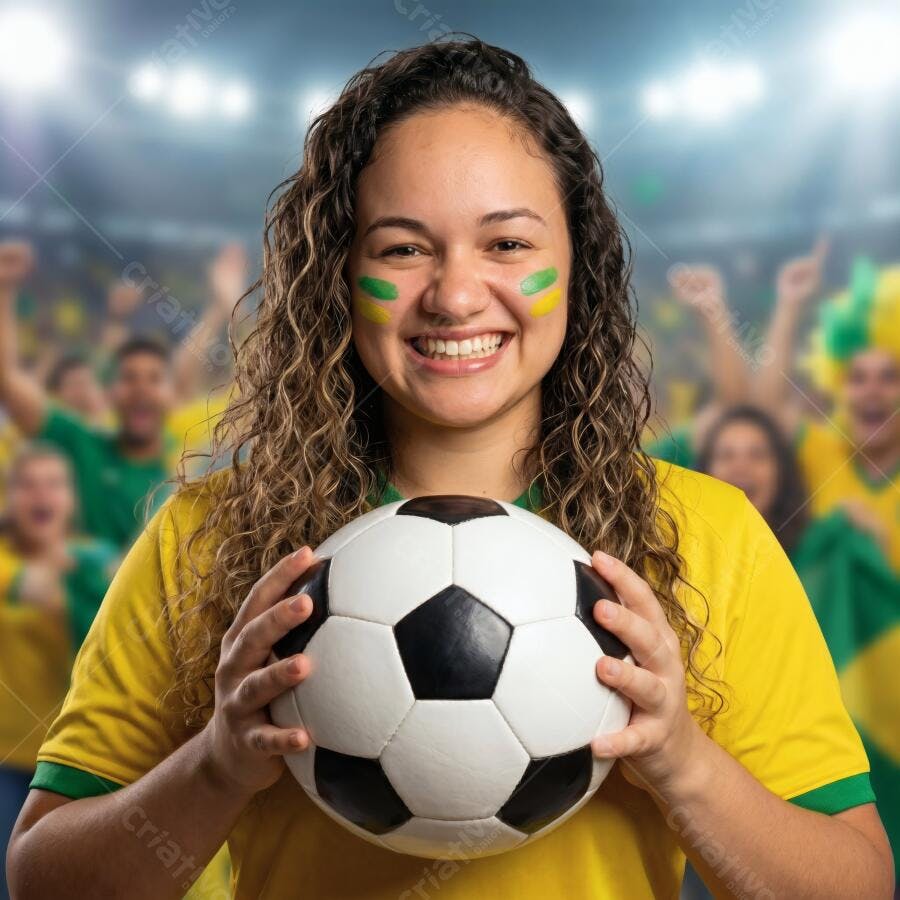 Foto Mulher Brasileira Torcedora Futebol Copa do Mundo