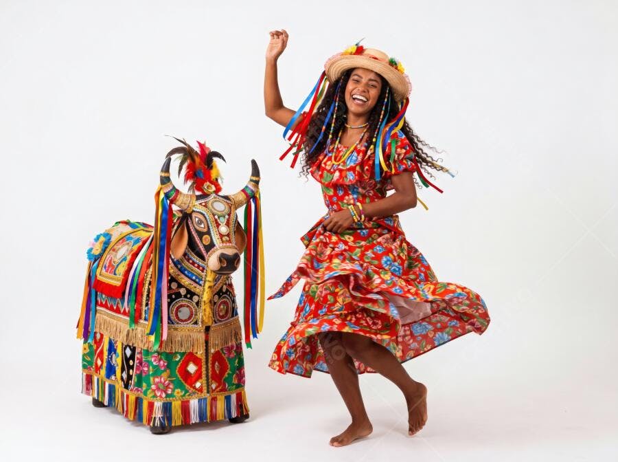 Foto Mulher Negra Dançando Bumba Meu Boi Festa Junina