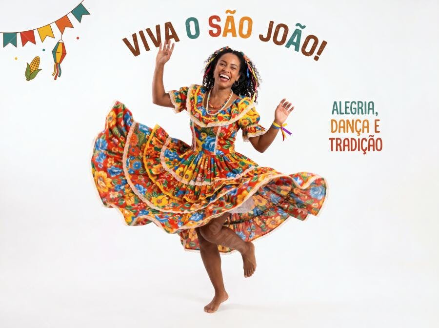 Foto Mulher Negra Dançando Festa Junina São João Alegre