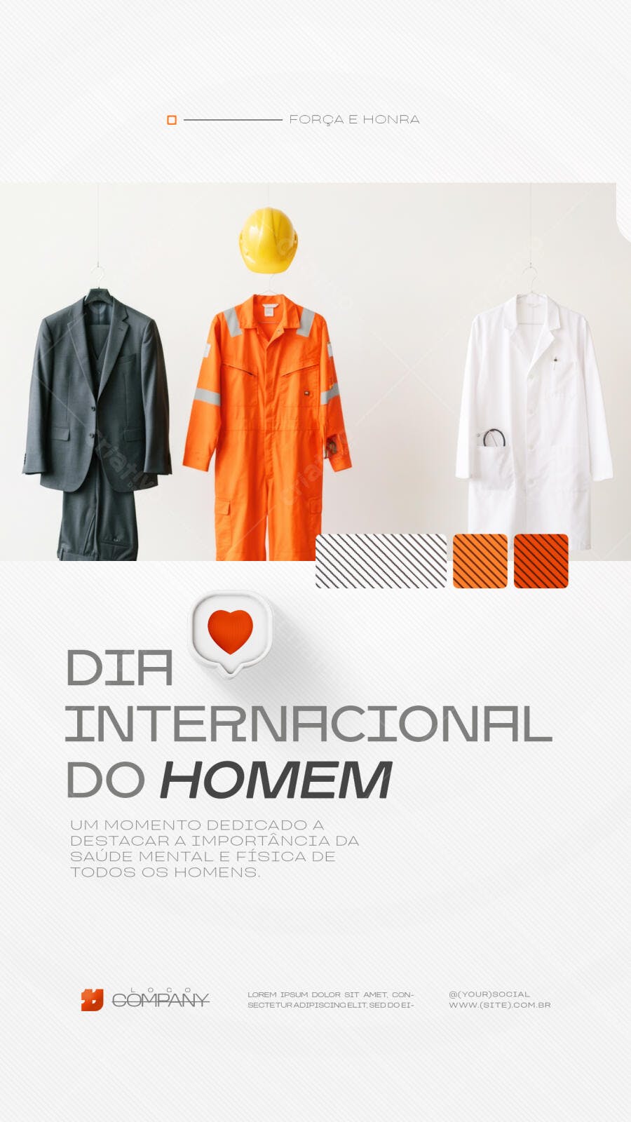 Post Dia Internacional do Homem Novembro PSD Editável