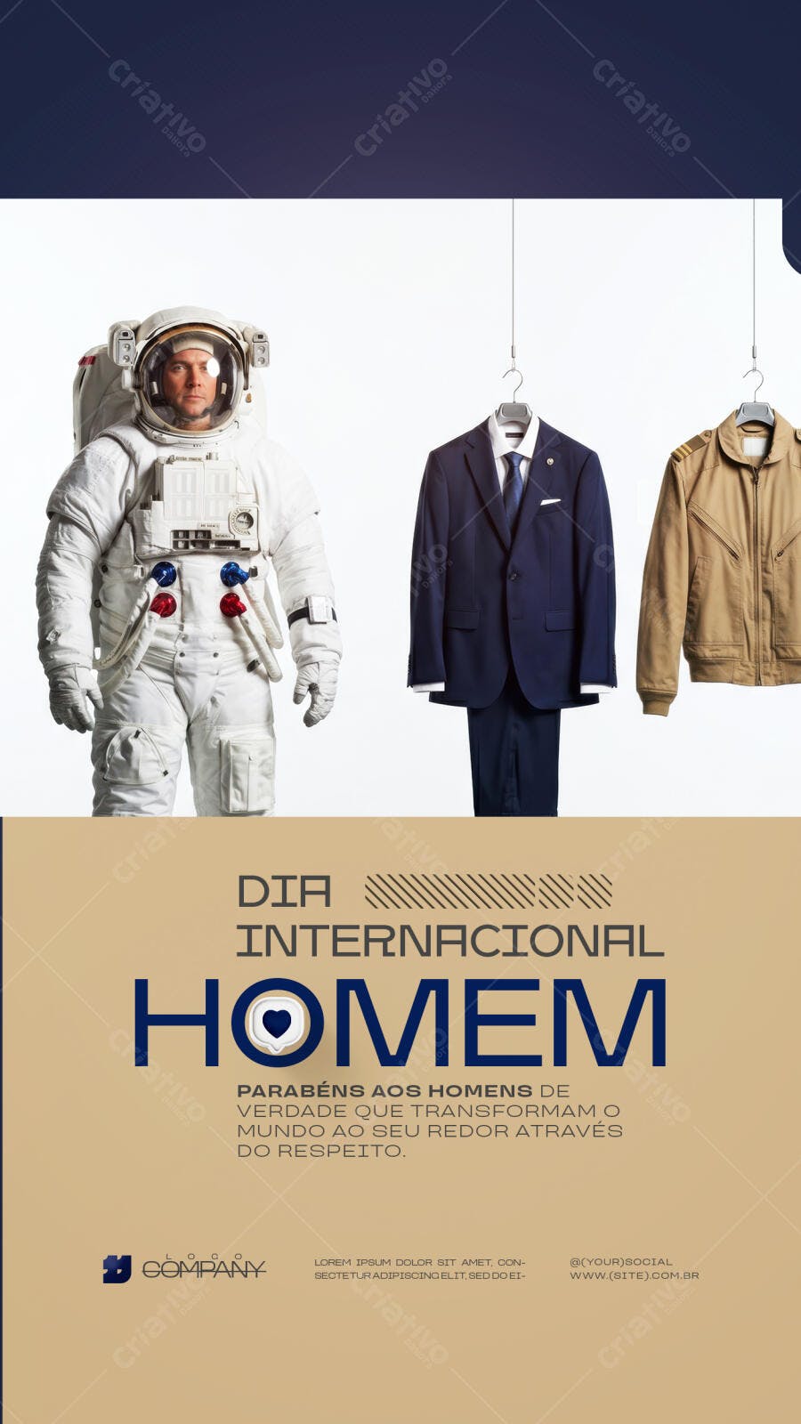 Post Dia Internacional do Homem PSD Editável