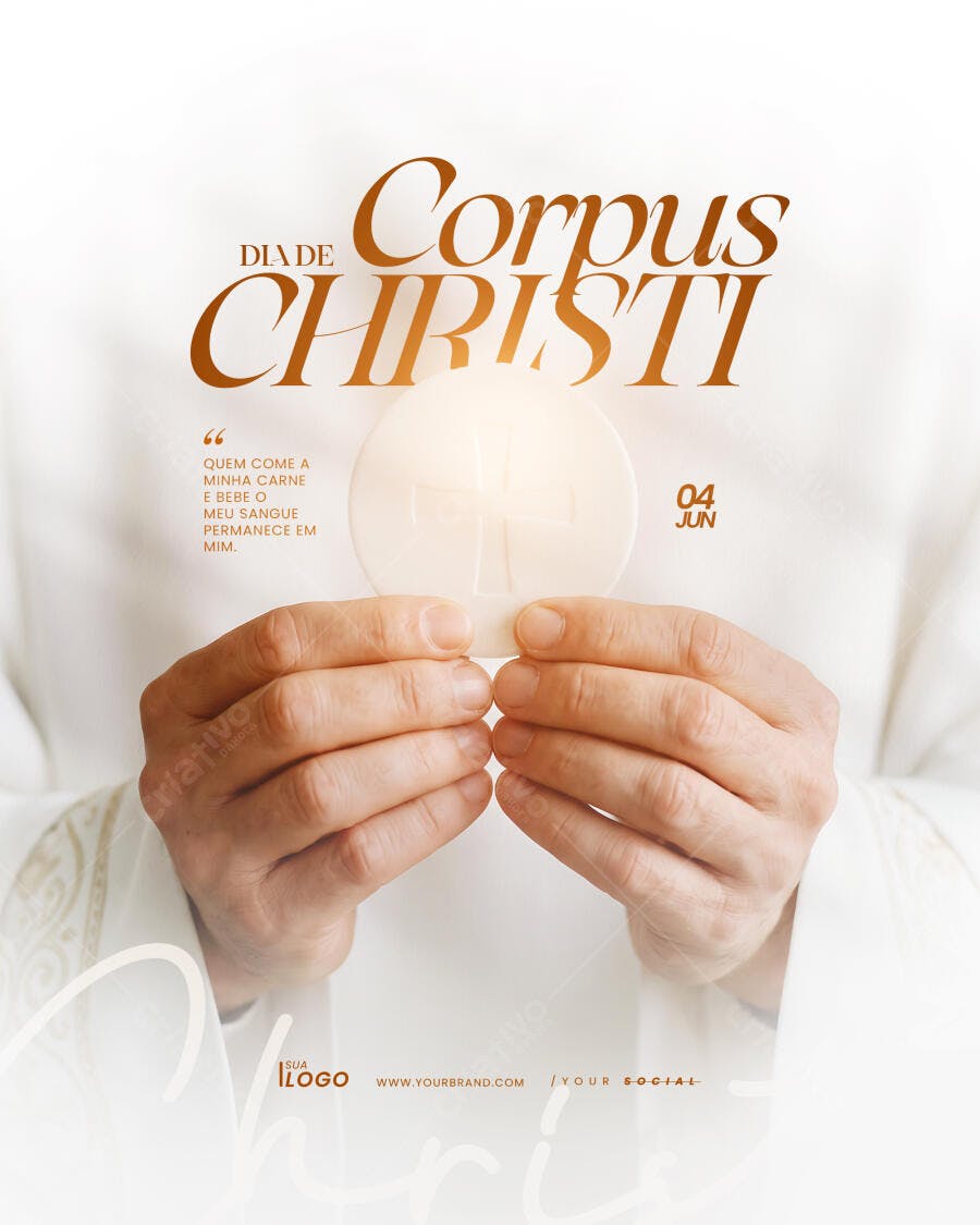 Post Instagram Dia de Corpus Christi 04 Jun PSD Editável