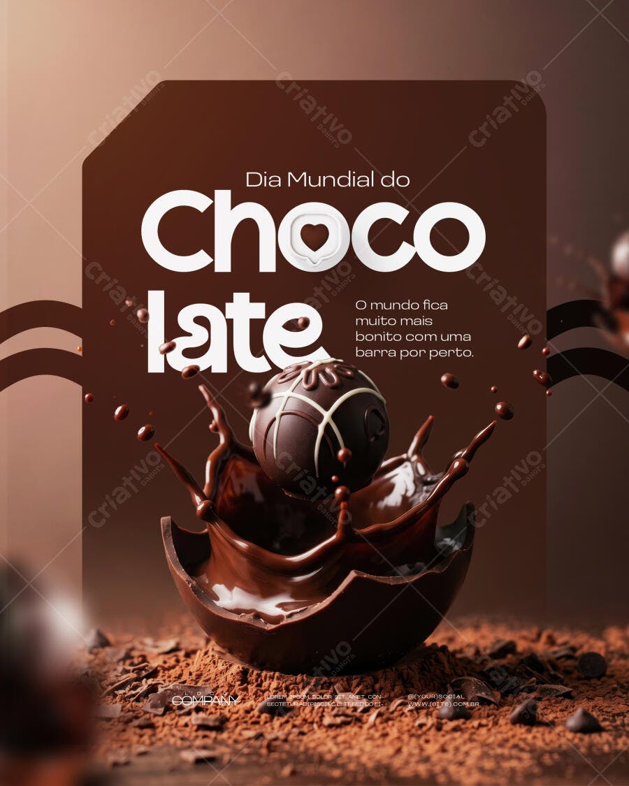 Post Instagram Dia Mundial do Chocolate PSD Editável