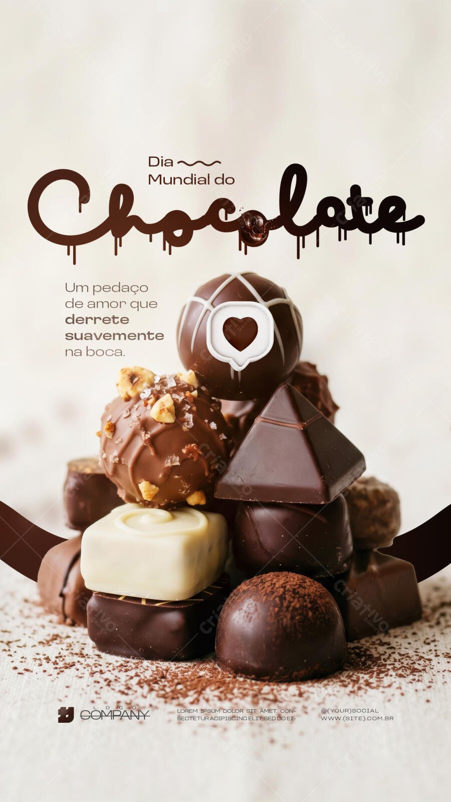 Story Dia Mundial do Chocolate Confeitaria PSD Editável