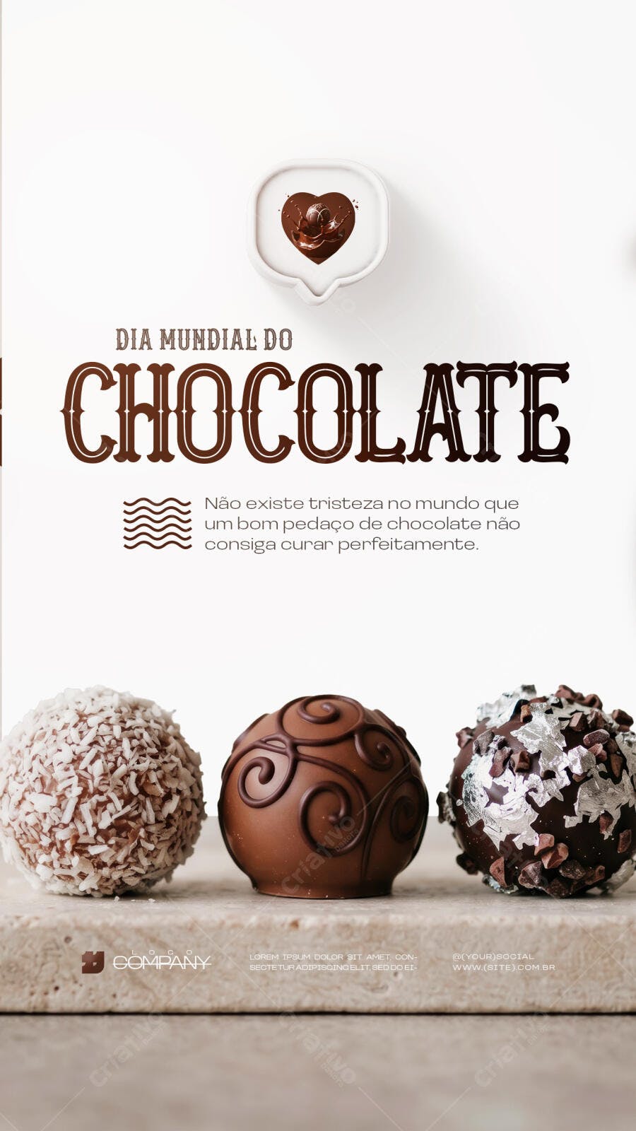 Story Dia Mundial do Chocolate Doceria Confeitaria PSD Editável