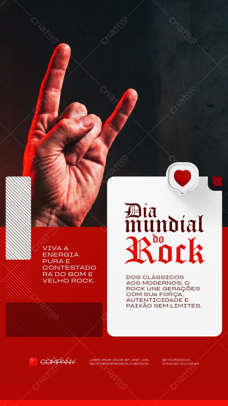 Story Instagram Dia Mundial do Rock PSD Editável