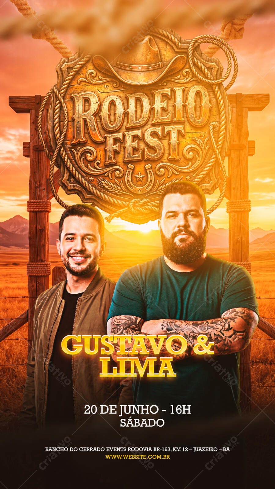 Story Rodeio Fest Sertanejo Junho PSD Editável