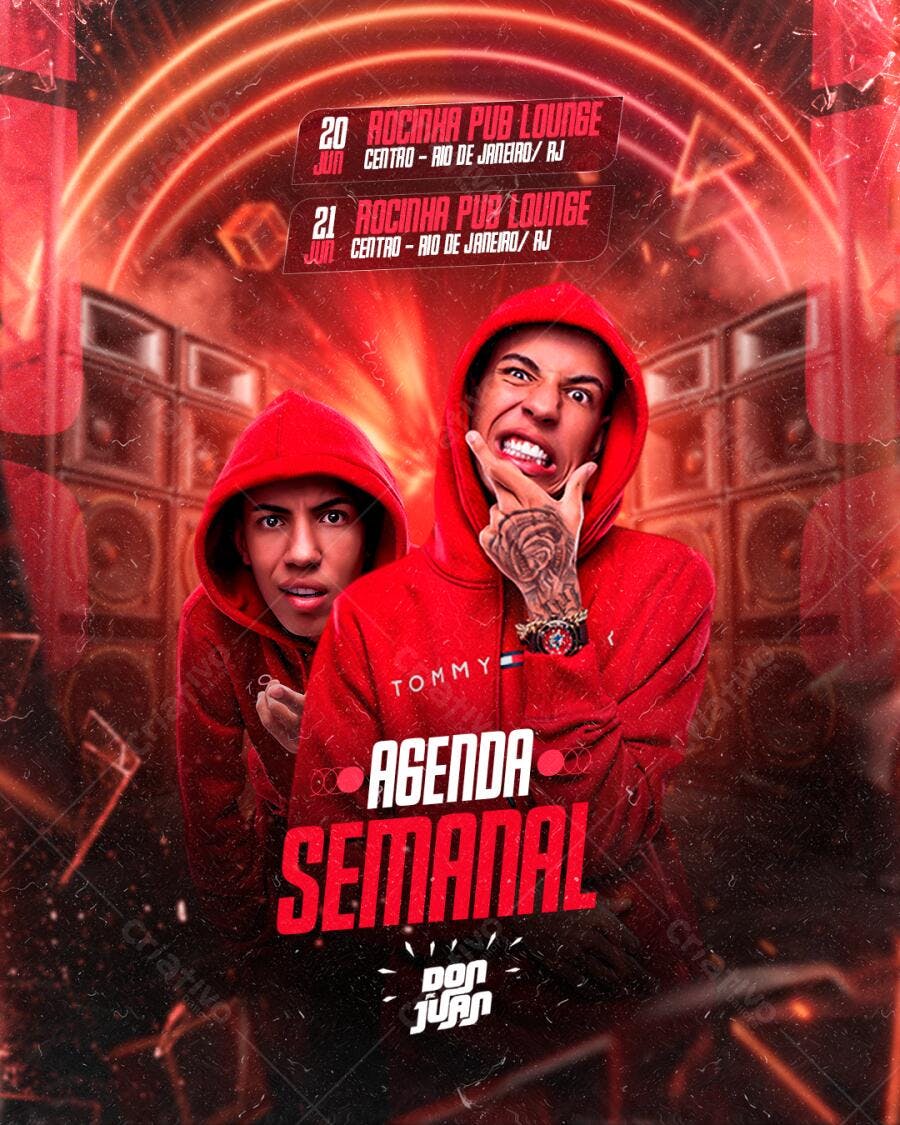 Flyer Agenda Semanal Balada Festa PSD Editável