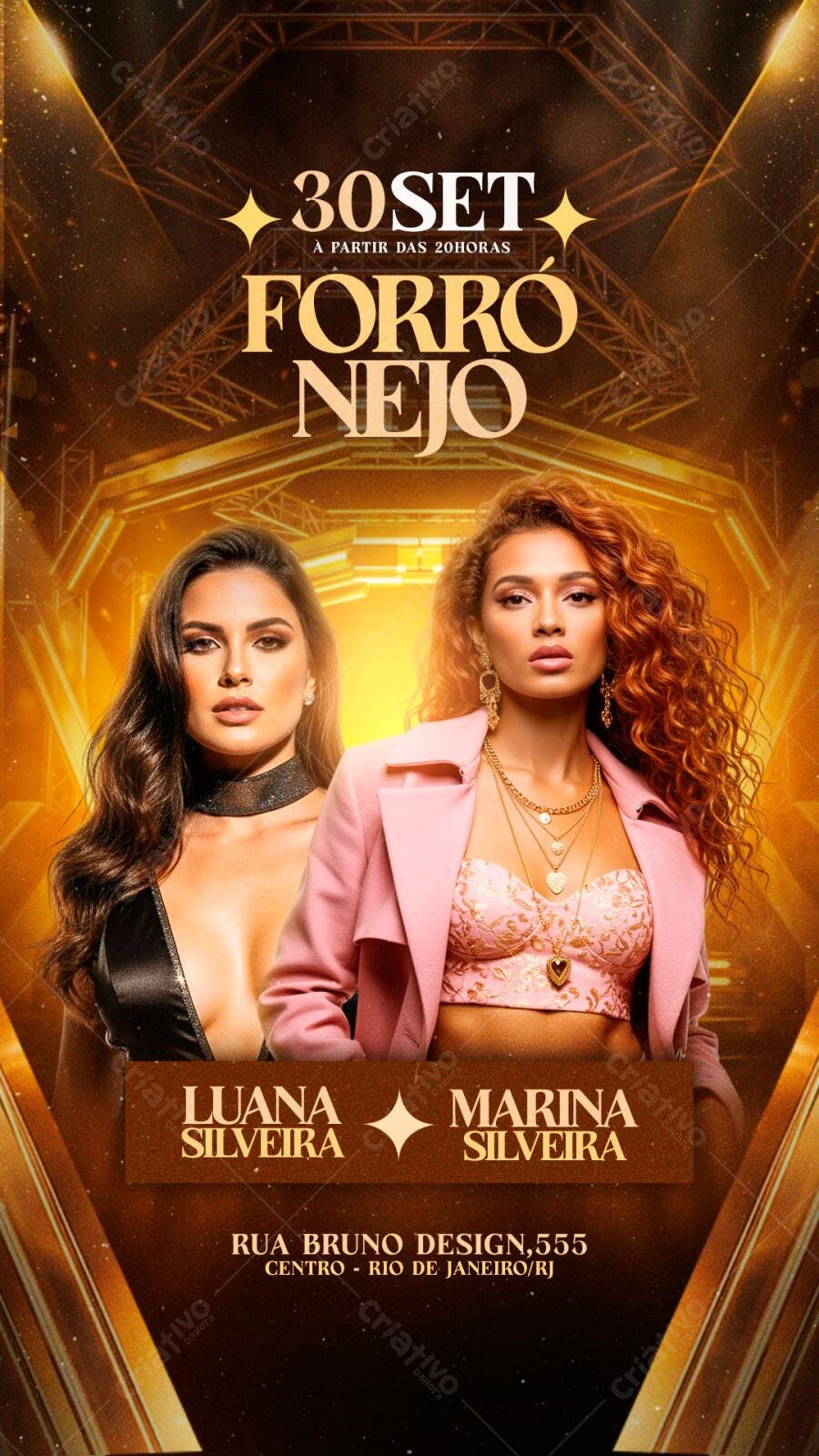 Flyer Forró Nejo Setembro Evento Musical PSD Editável