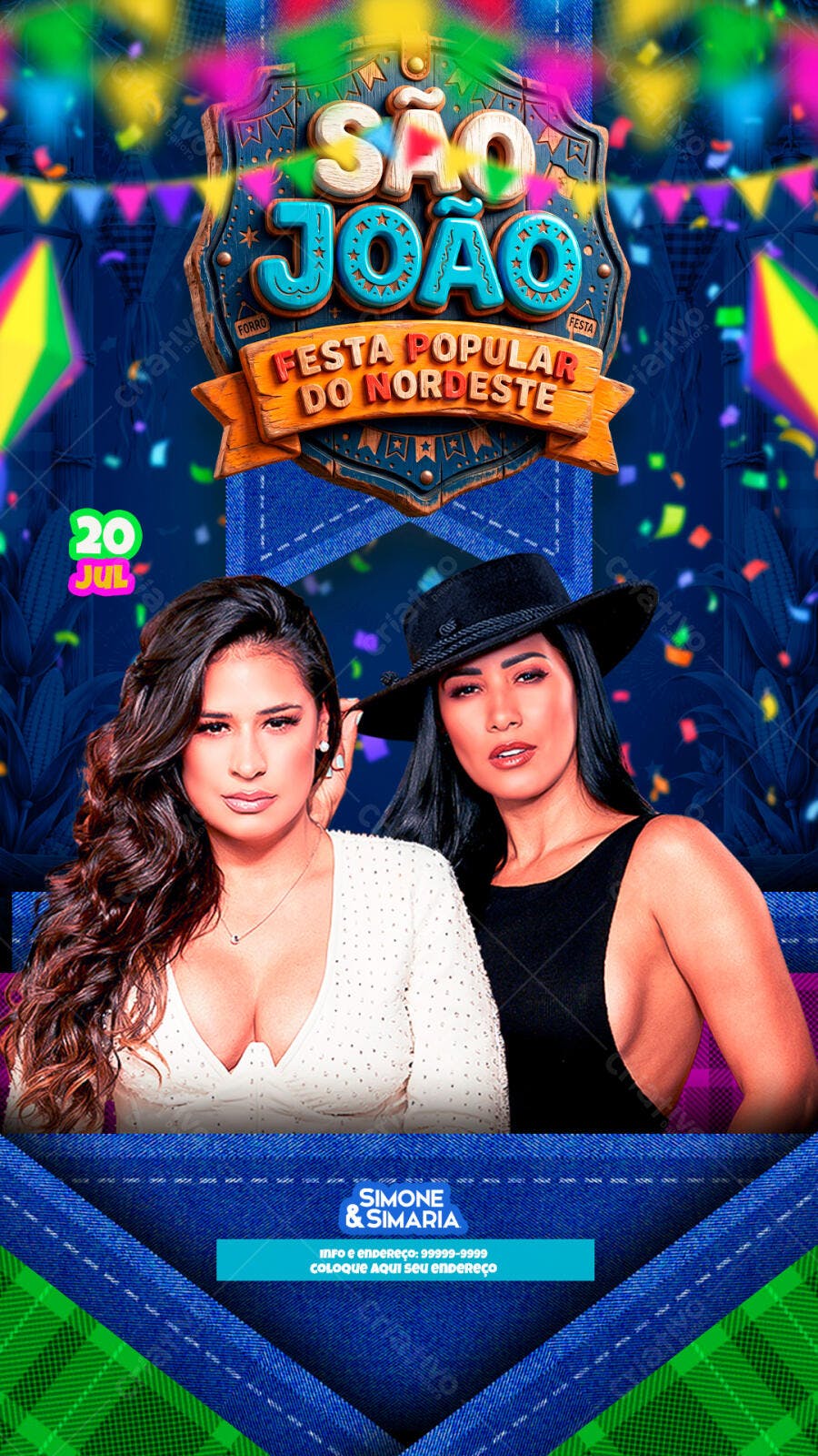 Flyer São João Festa Popular Nordeste Julho PSD Editável