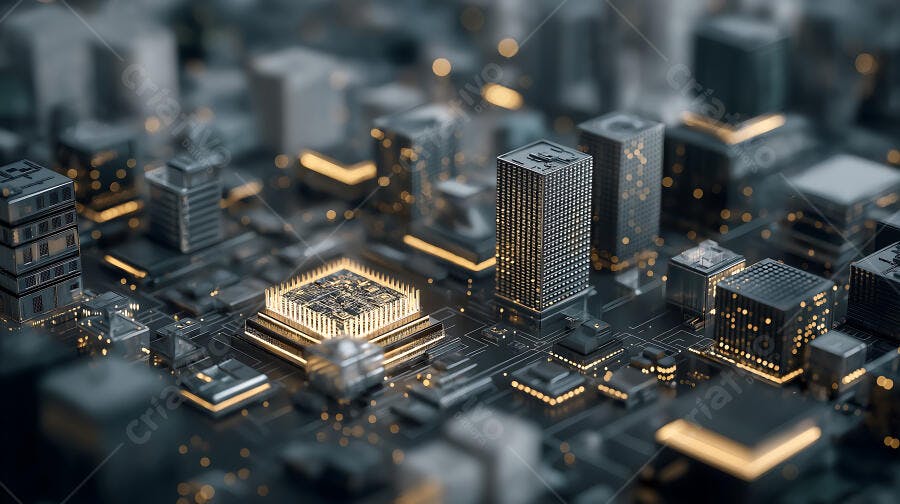 Foto Cidade Digital Placa de Circuito Integrado Tecnologia
