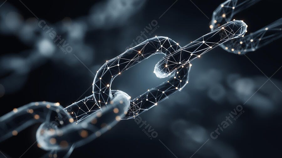 Foto Corrente Digital Blockchain Conexão Tecnológica