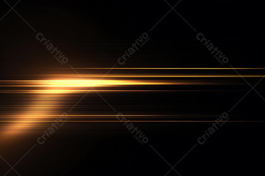 Foto Efeito Luz Dourada Horizontal Fundo Preto Abstrato