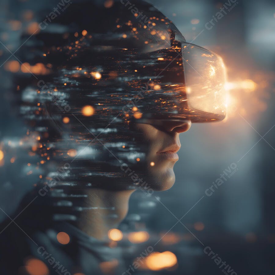 Foto Homem Óculos Realidade Virtual Imersão Digital Tecnologia