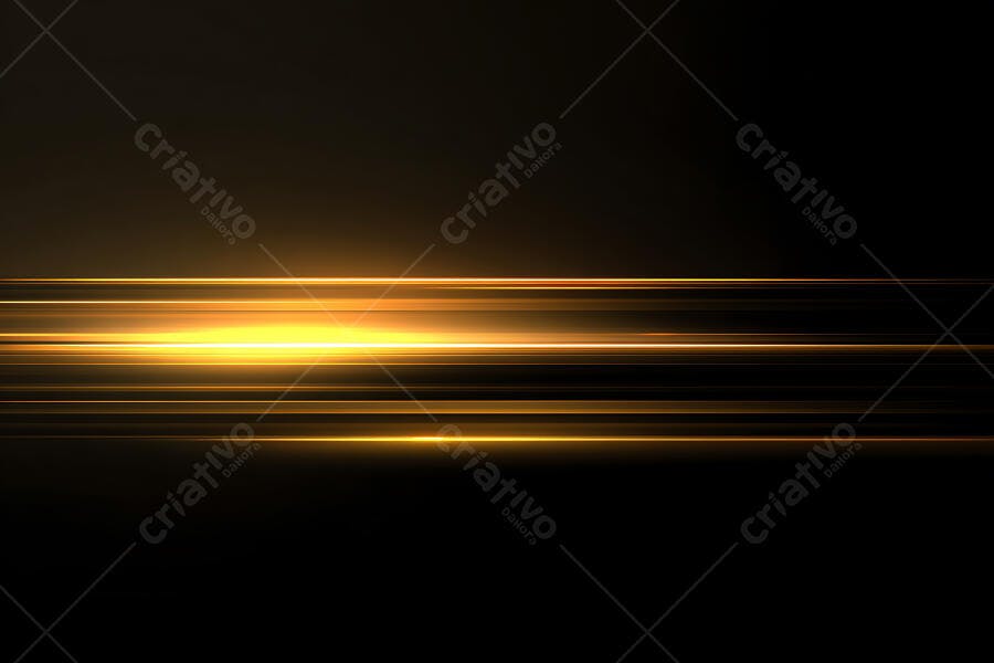 Foto Luzes Douradas Abstratas Fundo Preto Brilho Horizontal
