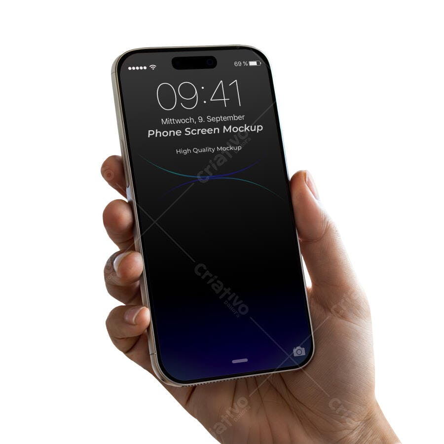 Mockup Celular Mãos Segurando Tela Smartphone Editável