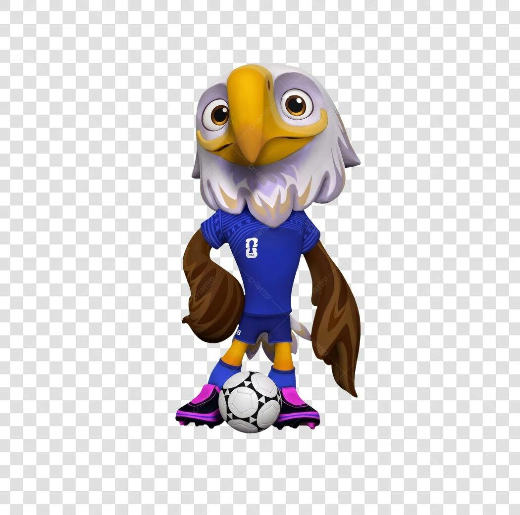 Personagem Ilustrado Águia Futebol Mascote PNG Fundo Transparente
