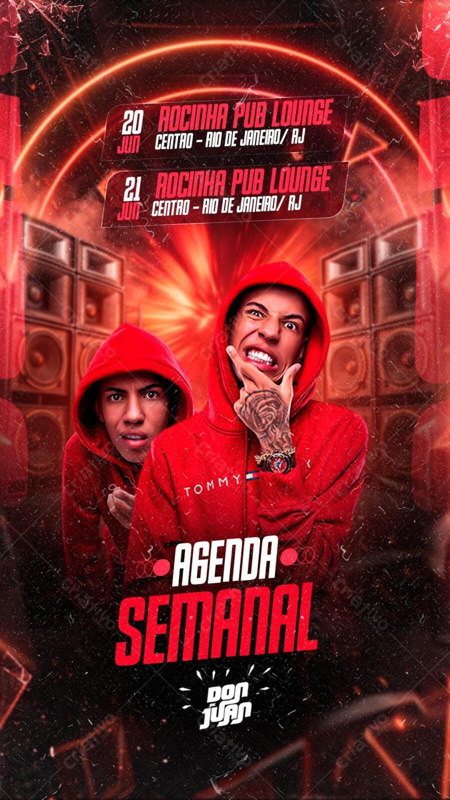 Post Agenda Semanal Rocinha Pub Lounge PSD Editável