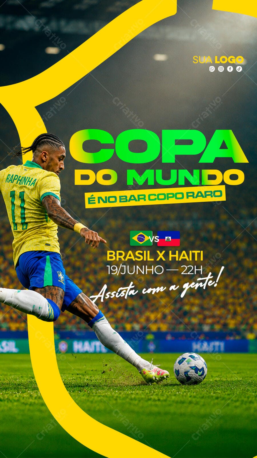 Story Copa do Mundo Futebol Bar PSD Editável