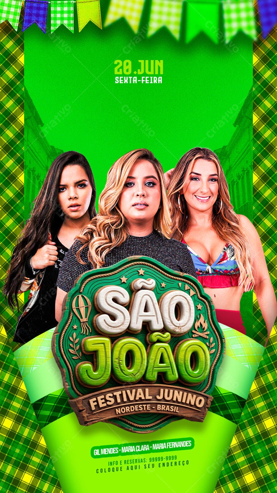 Story Instagram São João Festival Junino PSD Editável