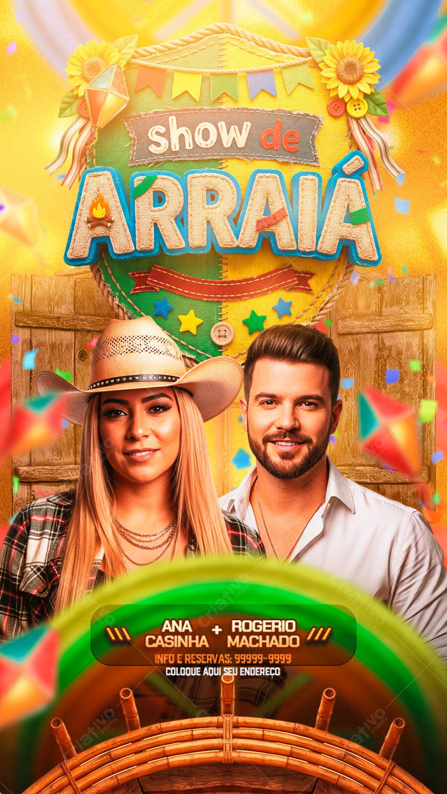 Story Instagram Show de Arraial Festa Junina PSD Editável