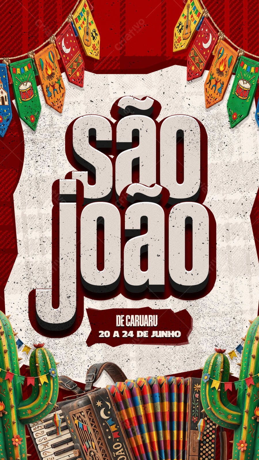 Story São João Caruaru Festa Junina PSD Editável