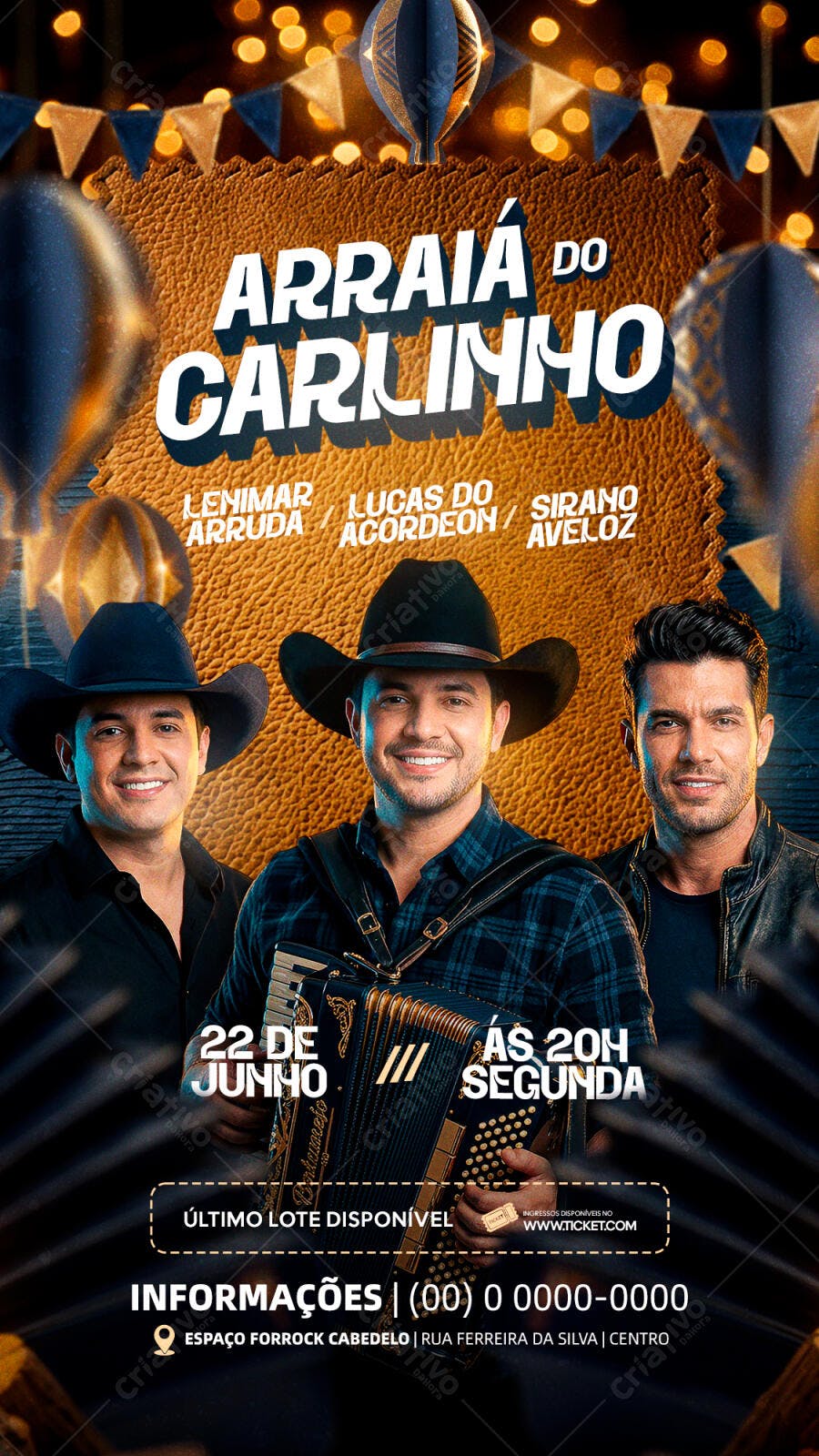 Flyer Arraiá Festa Junina São João PSD Editável