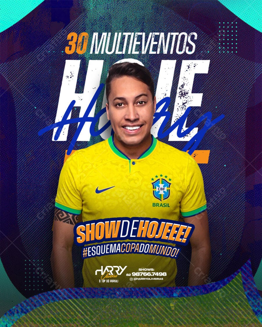 Flyer Copa do Mundo Show de Hoje PSD Editável