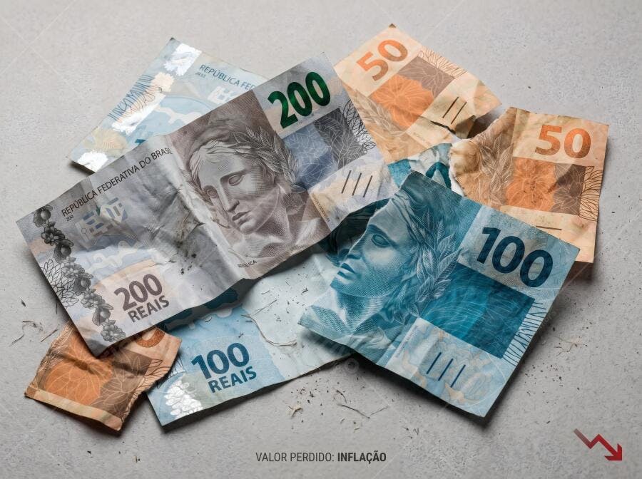 Foto Dinheiro Real Brasileiro Notas de 50 100 200 Reais Inflação