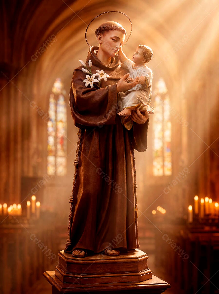 Foto Imagem de Santo Antônio com Menino Jesus na Igreja