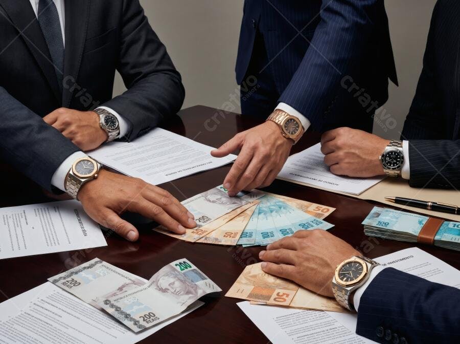 Foto Mãos Homens Negócios Dinheiro Reunião Financeira
