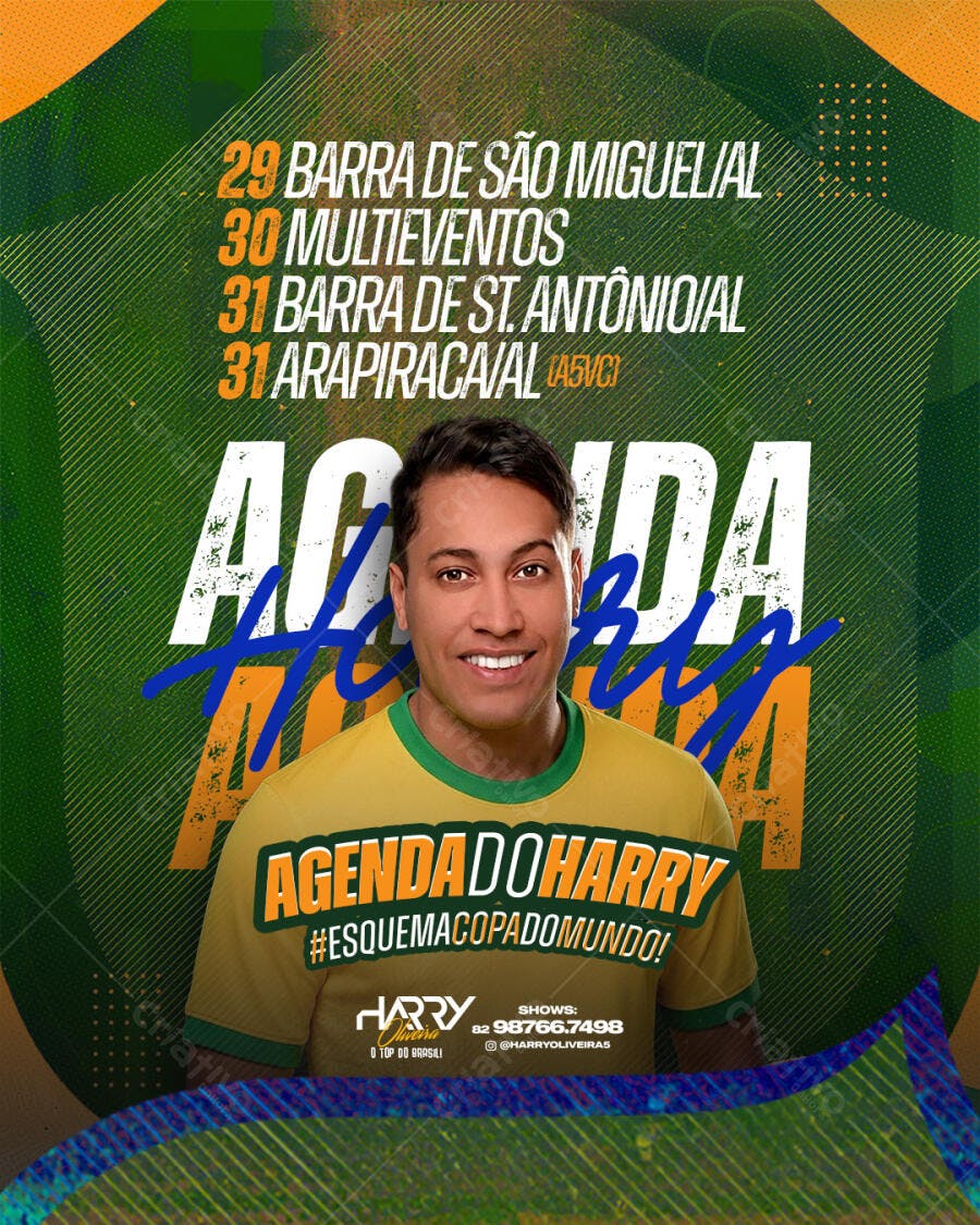 Post Agenda Show Copa do Mundo PSD Editável