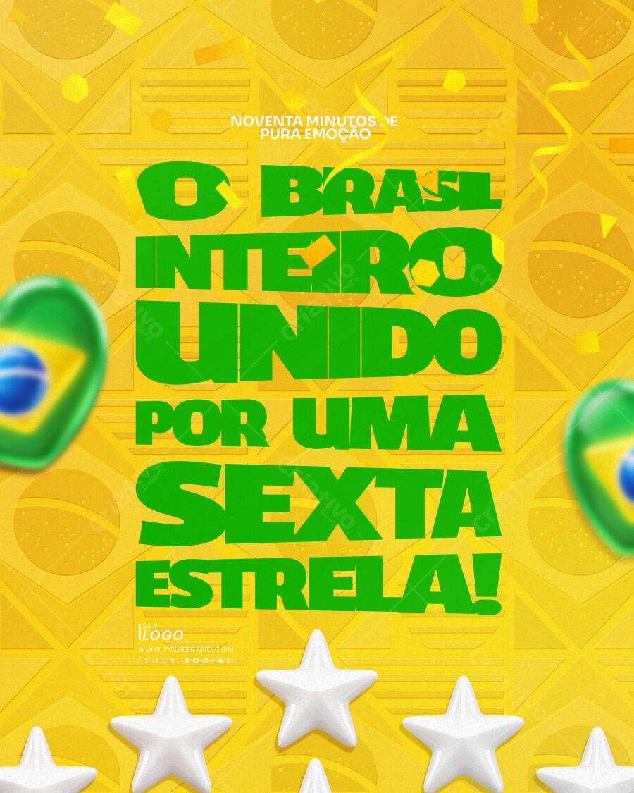 Post Copa do Mundo Brasil Hexa PSD Editável