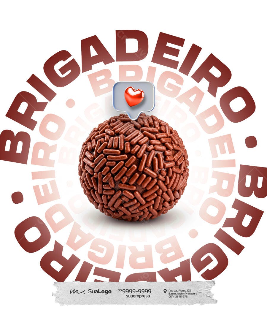 Post Instagram Brigadeiro Doceria Confeitaria PSD Editável