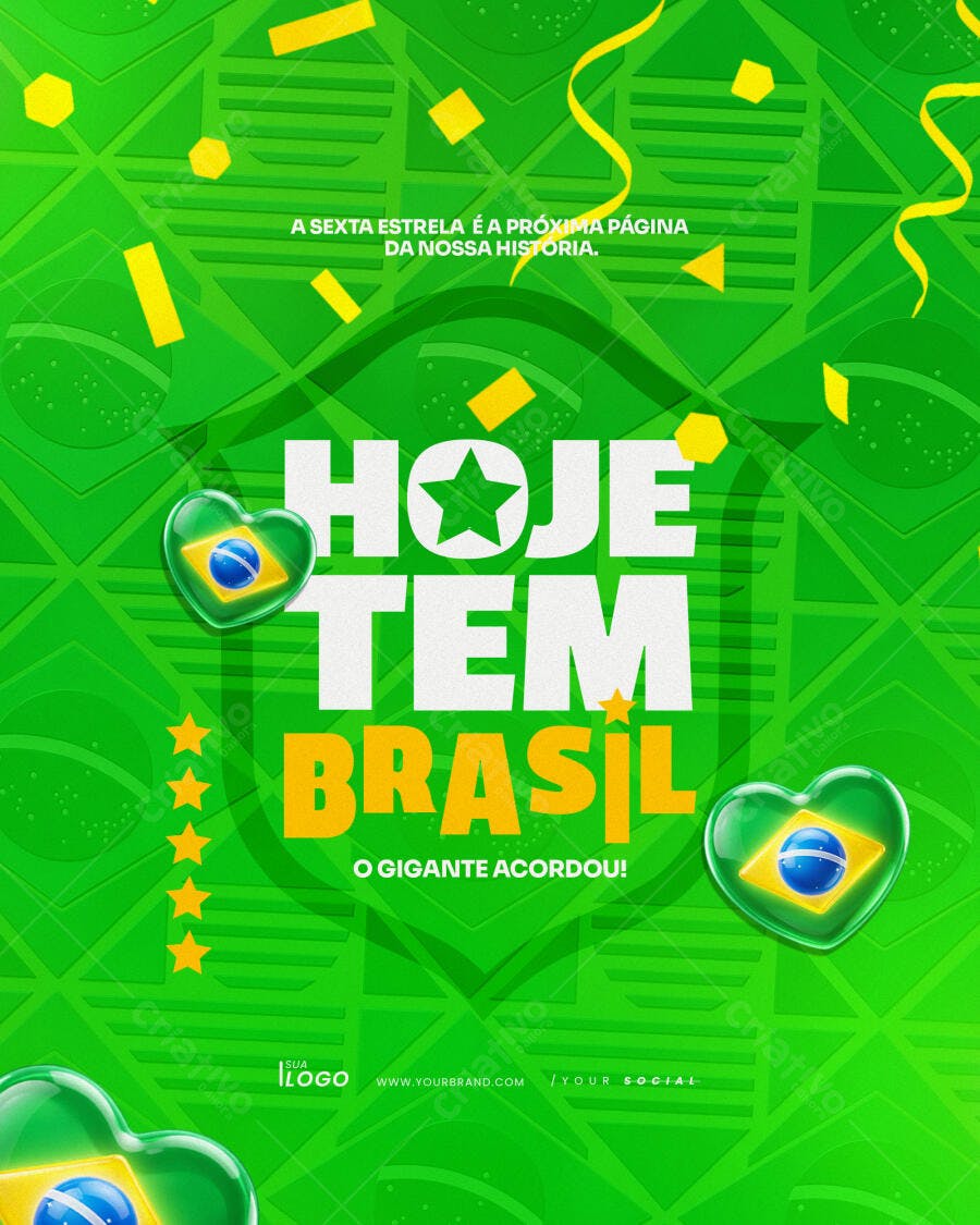 Post Instagram Copa do Mundo Brasil PSD Editável