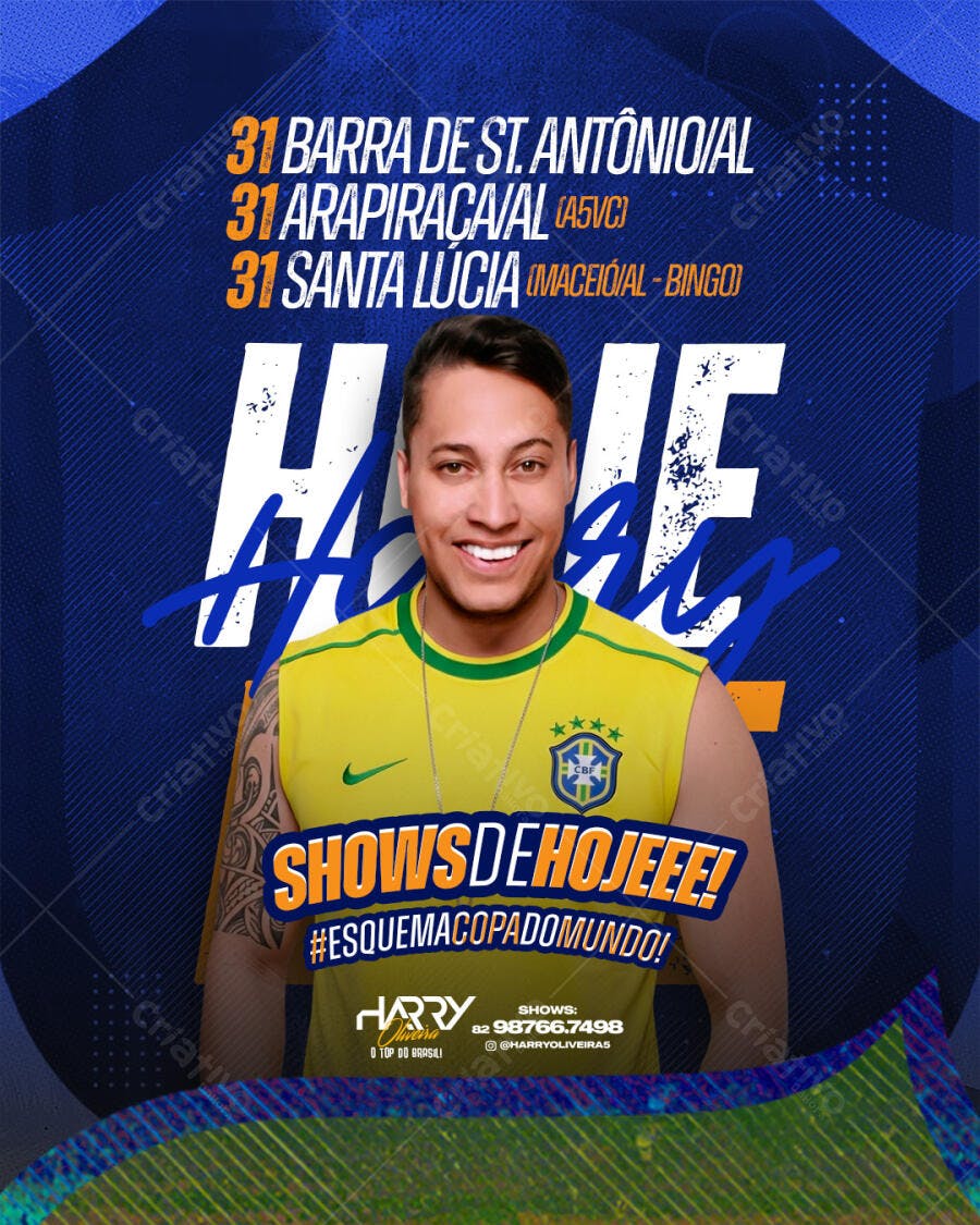Post Instagram Copa do Mundo Shows PSD Editável